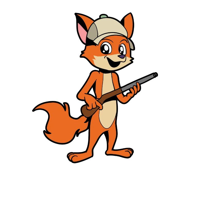 Fuchs mit Gewehr - Jäger