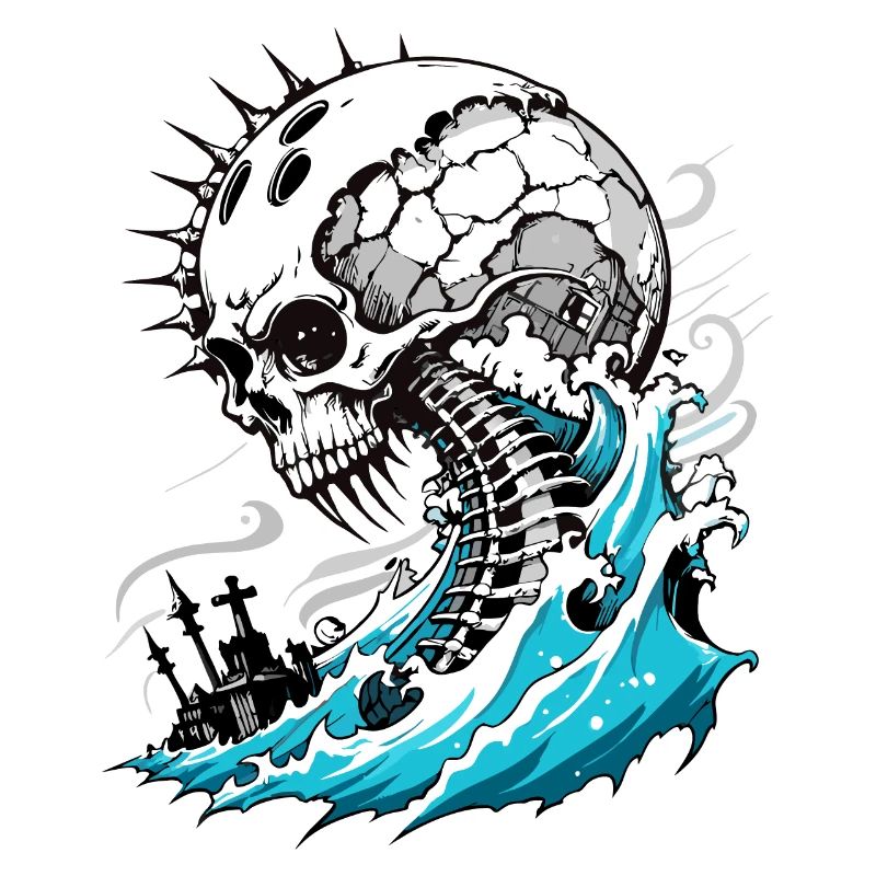Tsunami Skull // Skull Water Wave FS0067