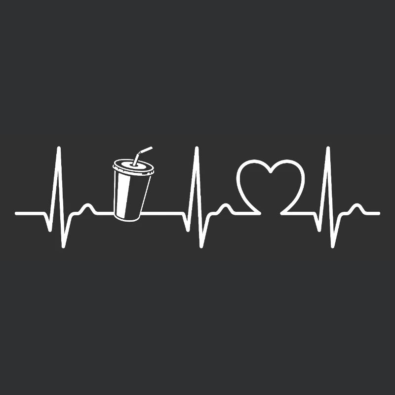 Gobelet - Courbe ECG - Courbe du cœur - Pouls - Alimentation