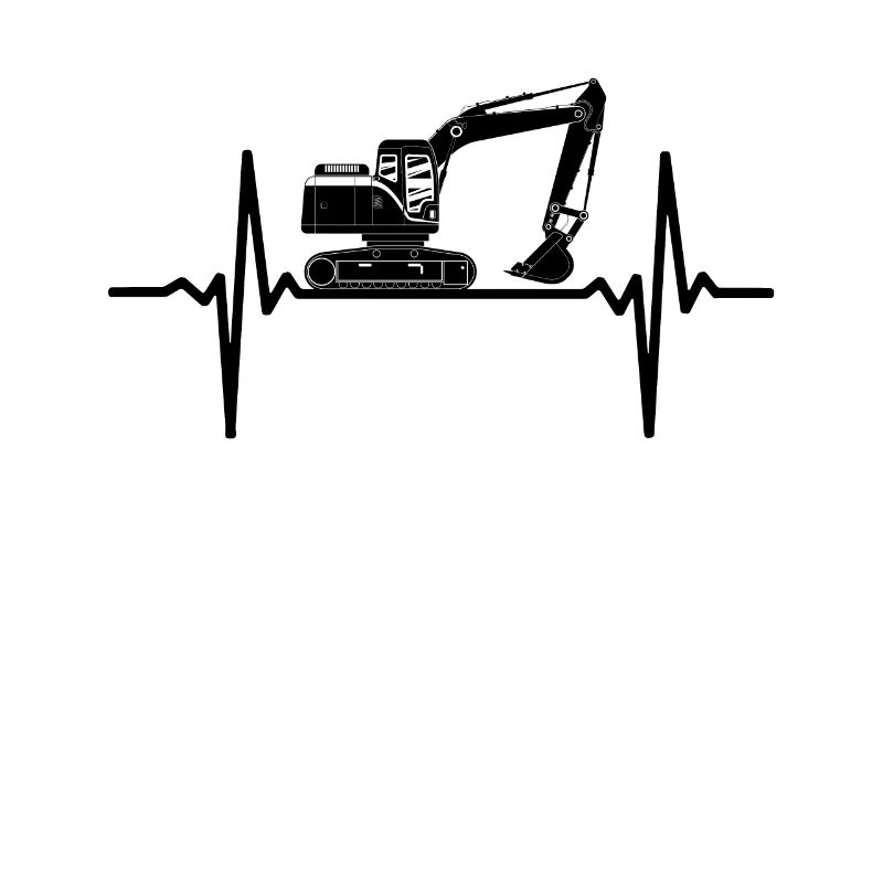 Bagger Herzschlag Baggerfahrer EKG Baustelle
