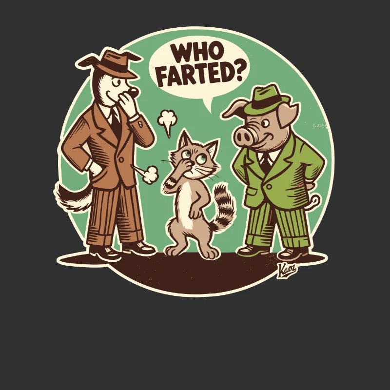 Wer hat gefurzt? Katze, Hund oder Schwein