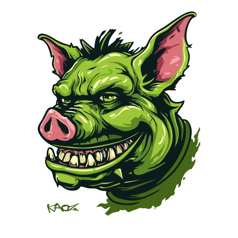 Cochon gobelin vert