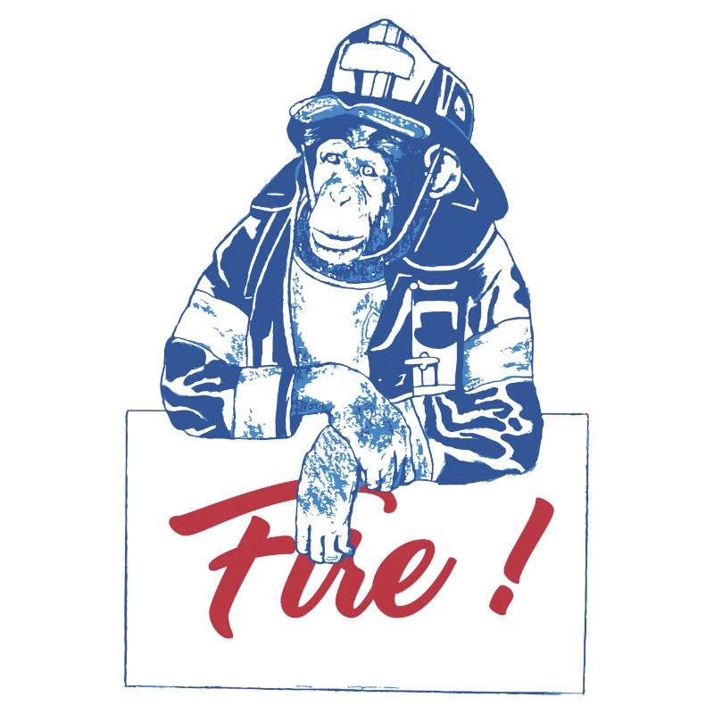 Chimpanzee Fire Monkey Singe Pompier illustration