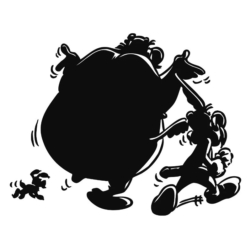 Asterix & Obelix with Dogmatix shadow