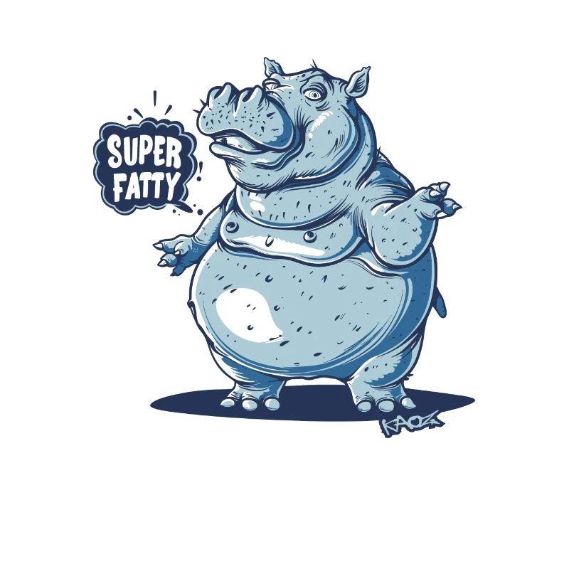 Super dickes pummeliges Cartoon Nilpferd