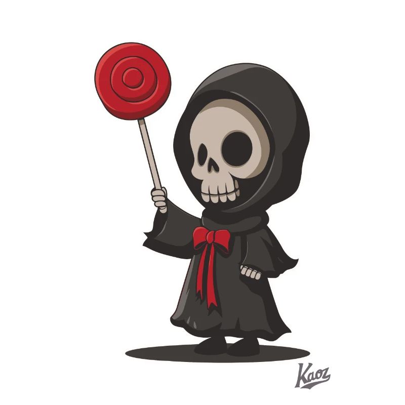 Sensenmann mit lecker Lutscher Lollipop