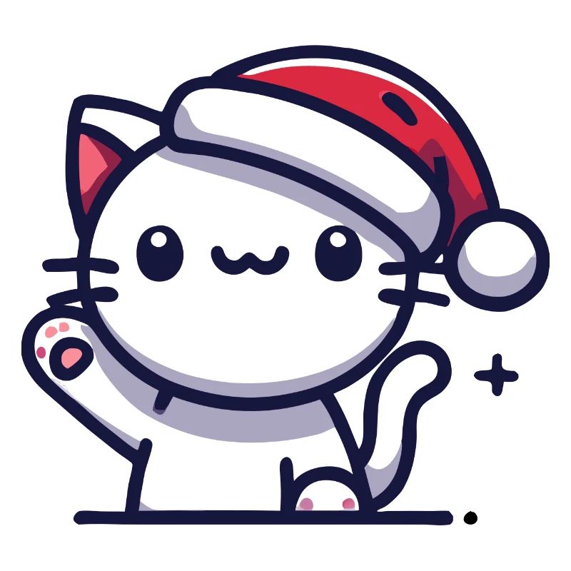 Cat with Santa hat