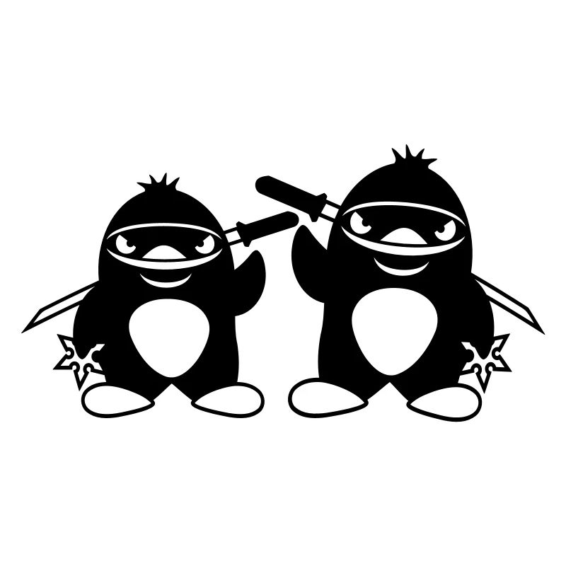2 Penguins Ninja Samurai Japanese Katana Team Duo