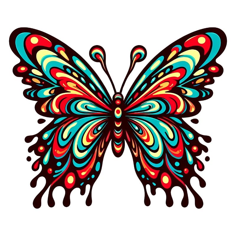 Vibrant Comic Butterfly