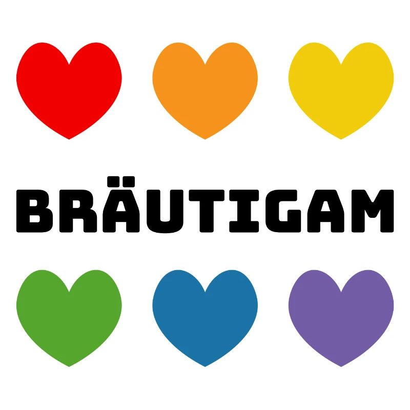 Regenbogenherzchen Braeutigam schwarz