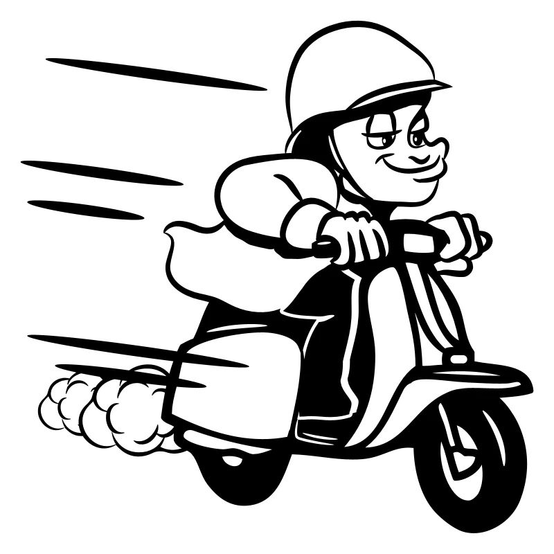 motorroller fahren comic witzig