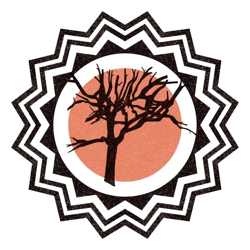 Baum, Mandala, Ethnostyle, schwarz, rot, Mandala