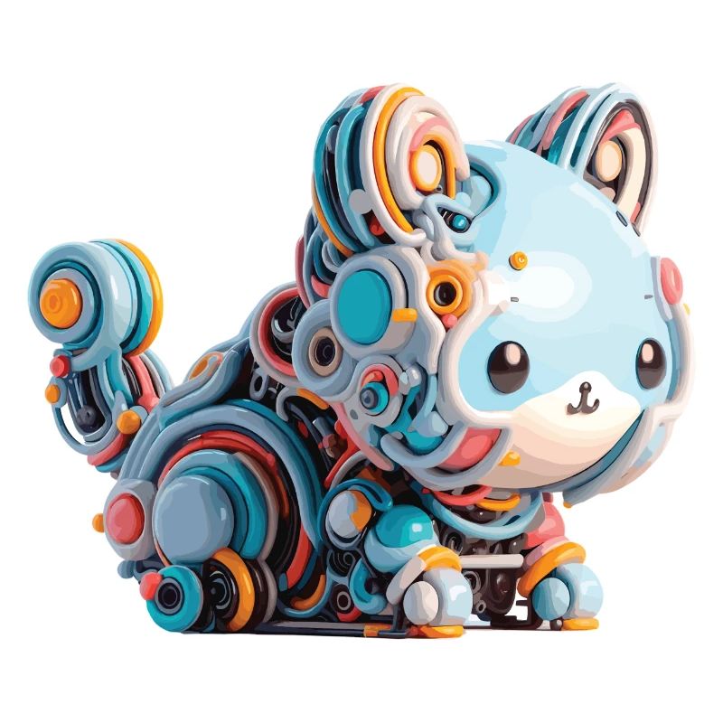 Chat Robot Abstrait Coloré