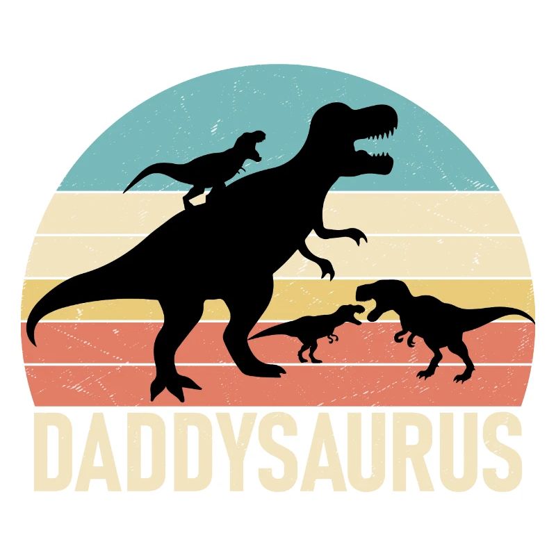 Daddysaurus Papa Dino Retro Vatertagsgeschenk