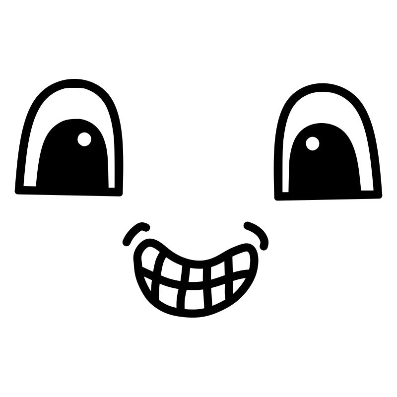 Visage mignon montrant des dents