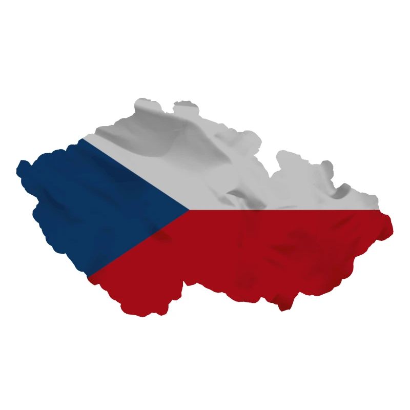 Drapeau de la République tchèque en forme de pays
