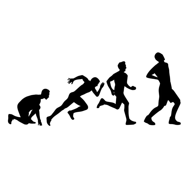 Evolution Rückenschmerz schwarz