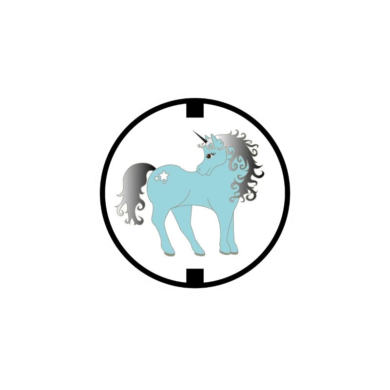 LOGO Einhorn türkis Regenbogen