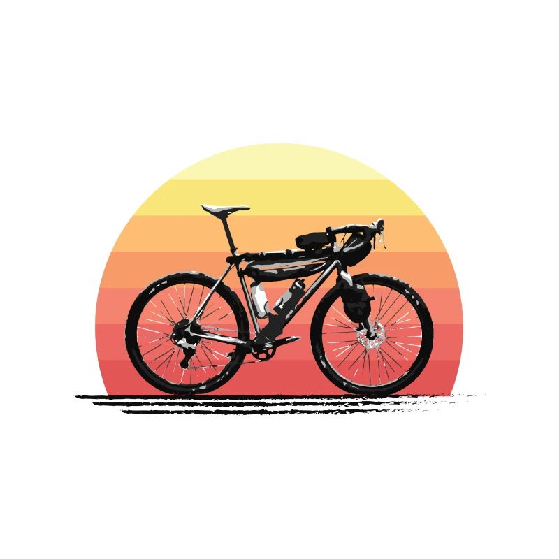 Conception de coucher de soleil Bikepacking