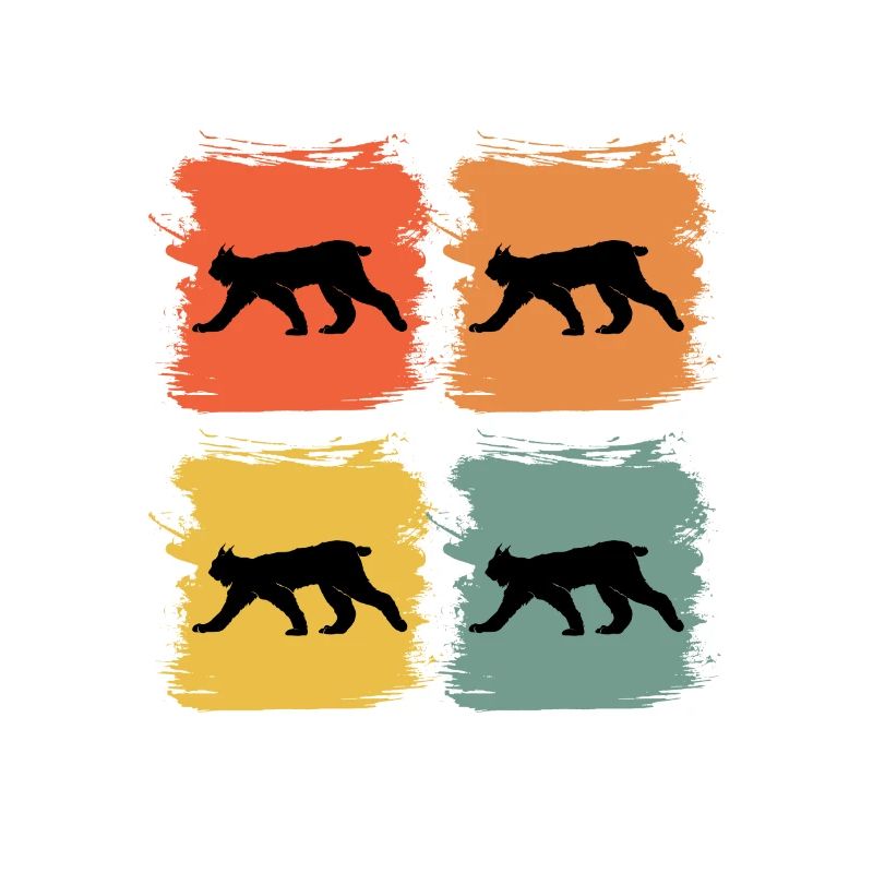 Luchs Wildtier Tier Retro Pop Art Geschenkidee