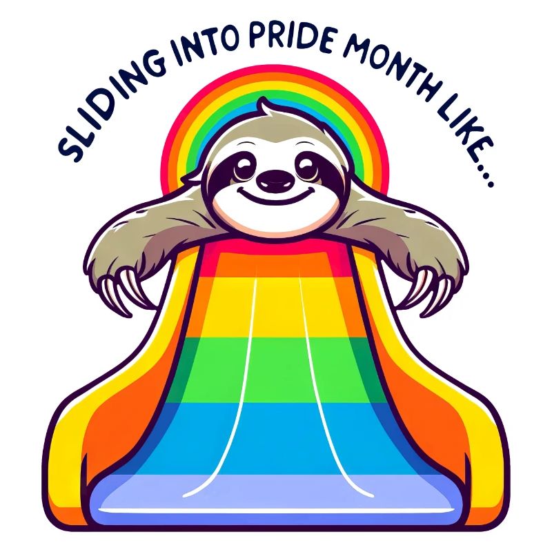 LGBTQ Pride Sloth Rainbow Slide