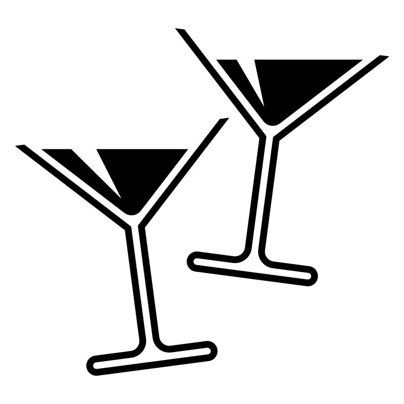 2 Cocktailgläser / Cocktail / Martini – (Black)