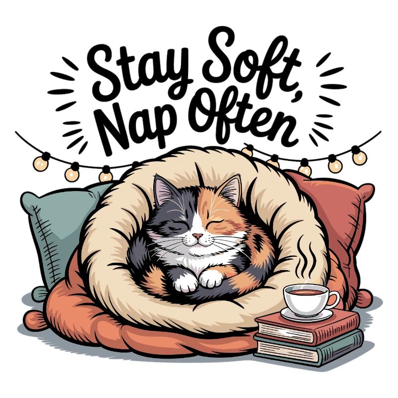 Restez doux, faites souvent la sieste – Chat câlin