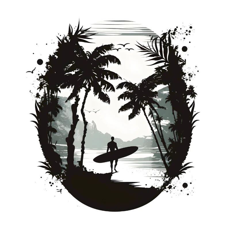 Surfer black and white