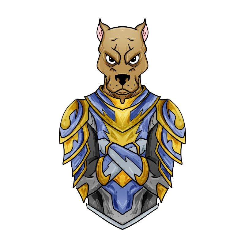 Knight Dog in Medieval Armor