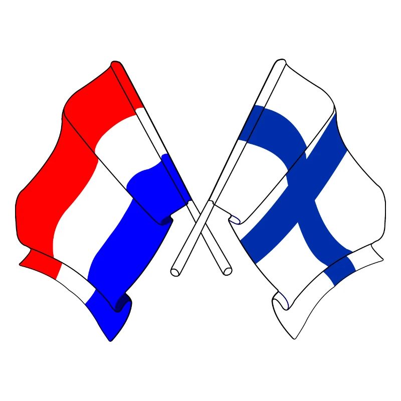 Drapeau des Pays-Bas et drapeau de la Finlande