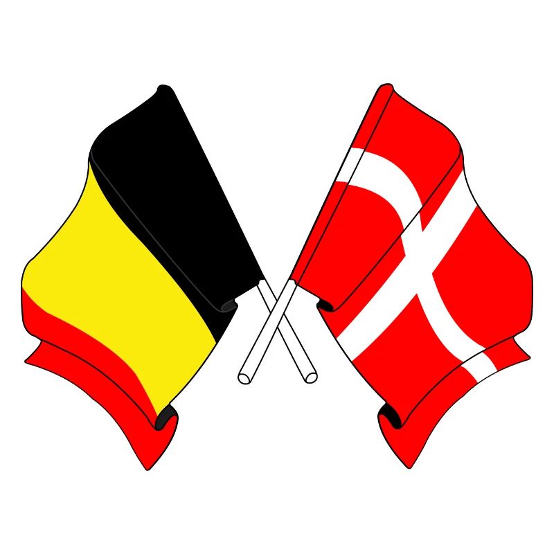 Drapeau de la Belgique et drapeau du Danemark