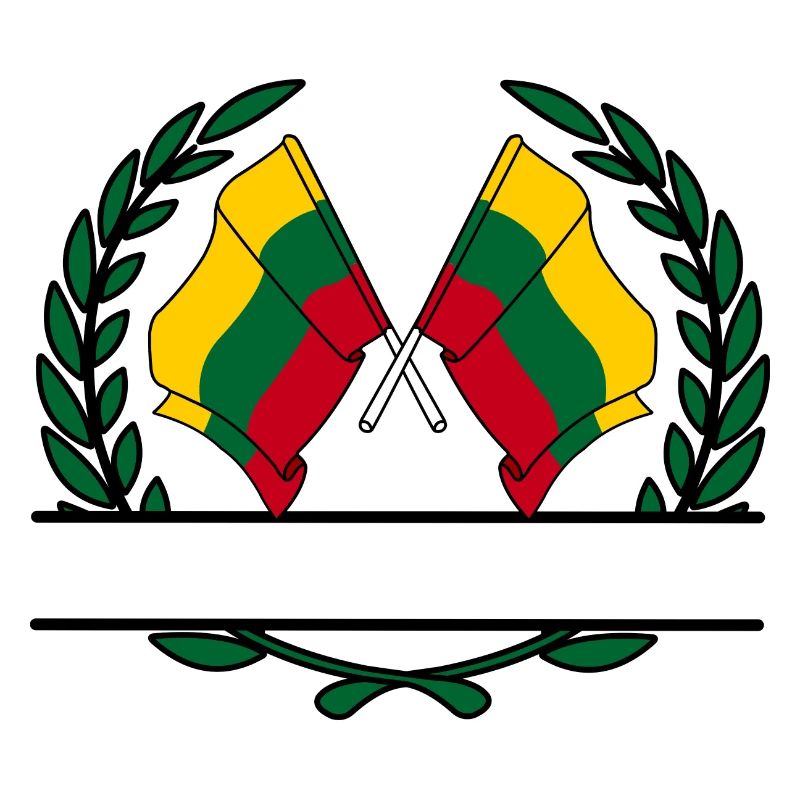 Flags Lithuania laurel wreath banner