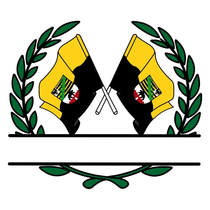 Drapeaux saxe-anhalt couronne de laurier bannière
