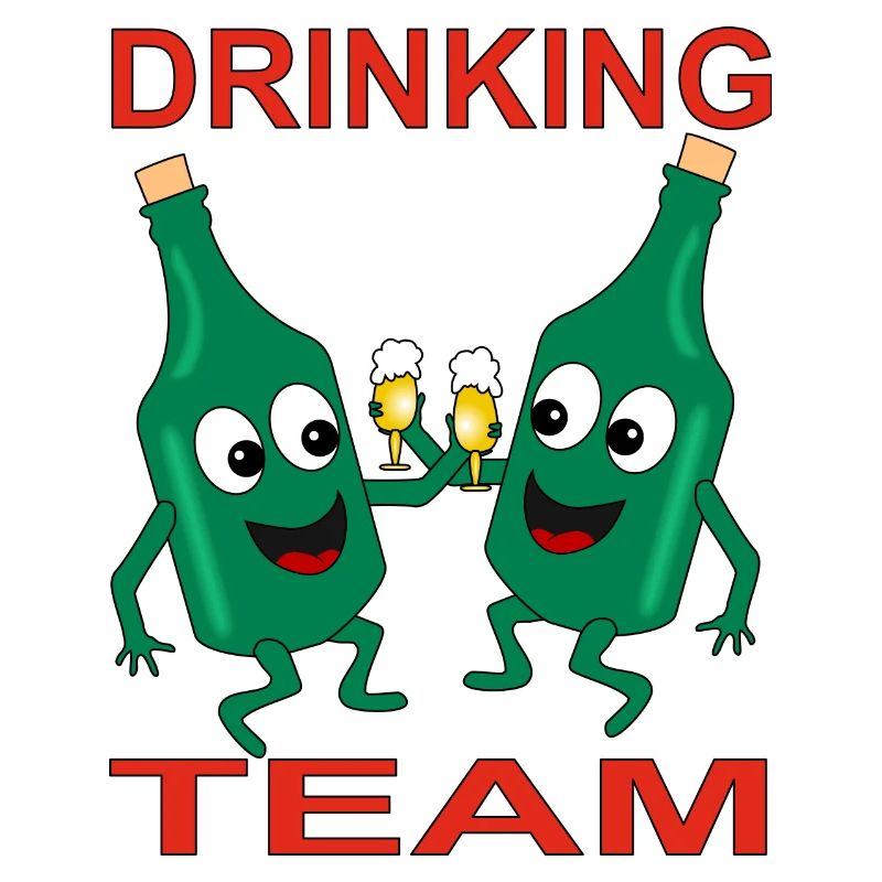 Verschmitzte Bierflaschen Trinkteam