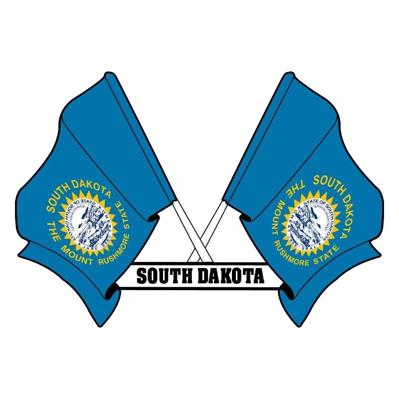 Two flags text SOUTH DAKOTA