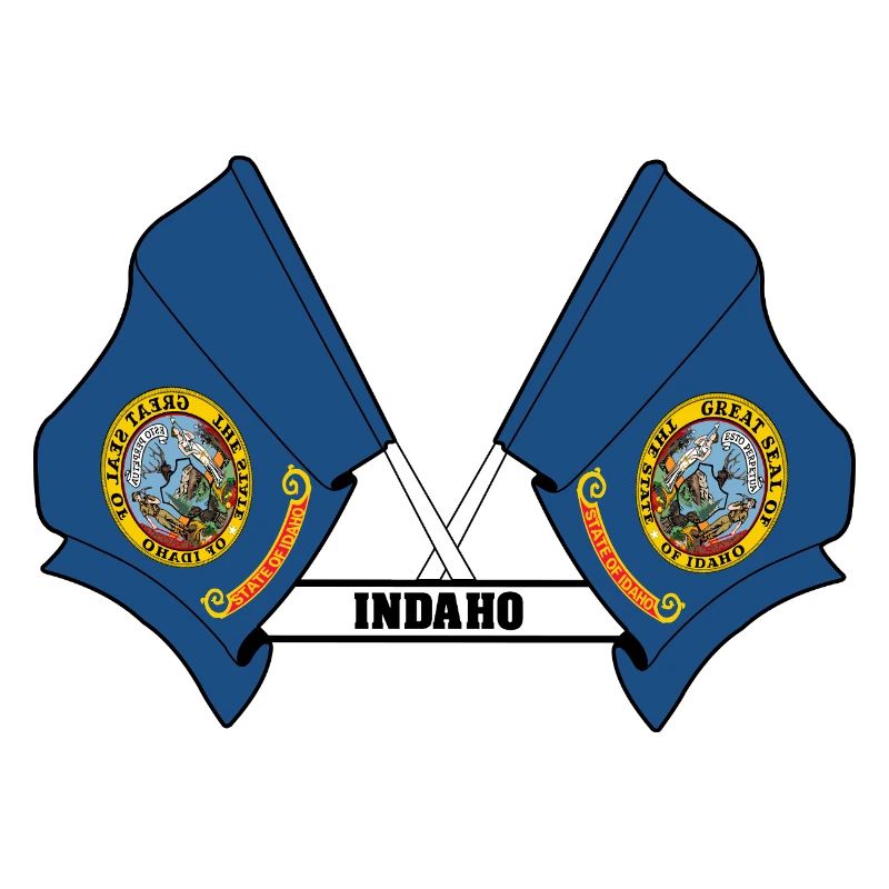 Two flags text INDAHO