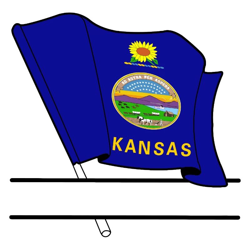 Drapeau Kansas bannière de texte