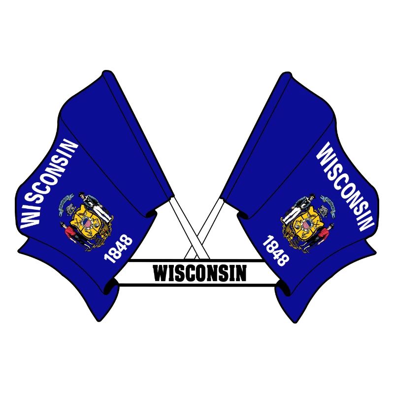 Deux drapeaux texte WISCONSIN