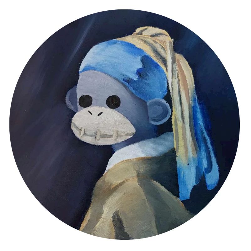 Mona Monkey in Blue Veil