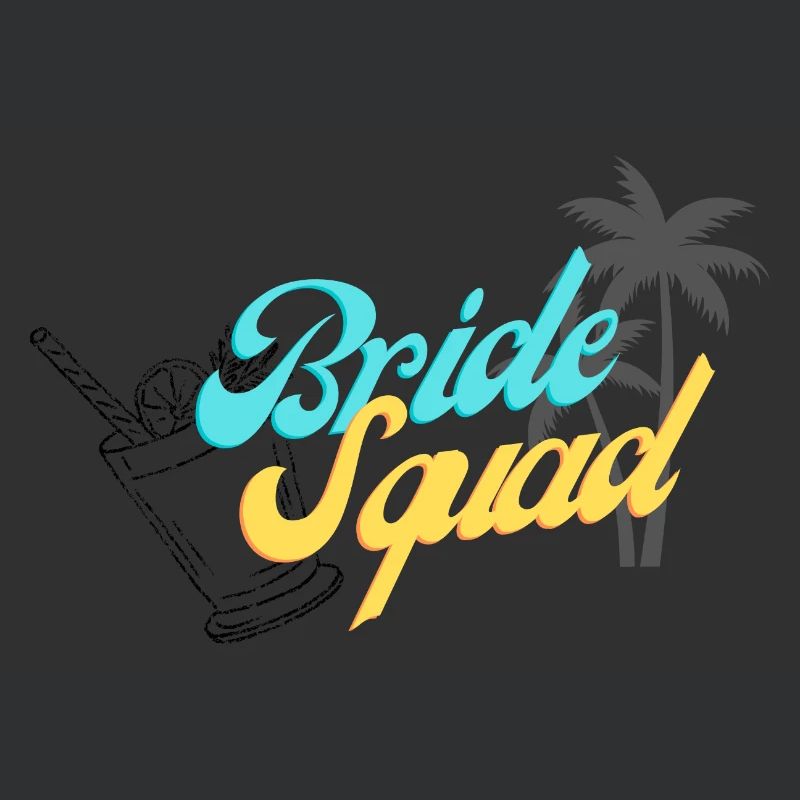 Bride Squad Tropical Sunset Design