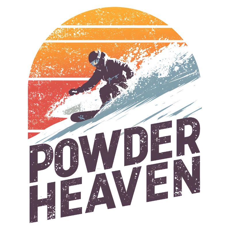 Freeride Snowboard Retro Sunset
