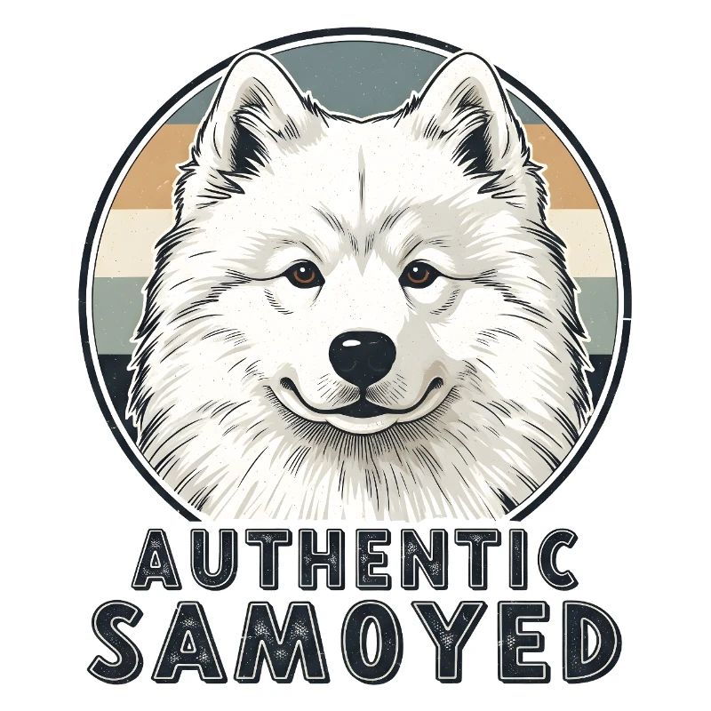 Authentic Samoyed Lächeln Retro Hund