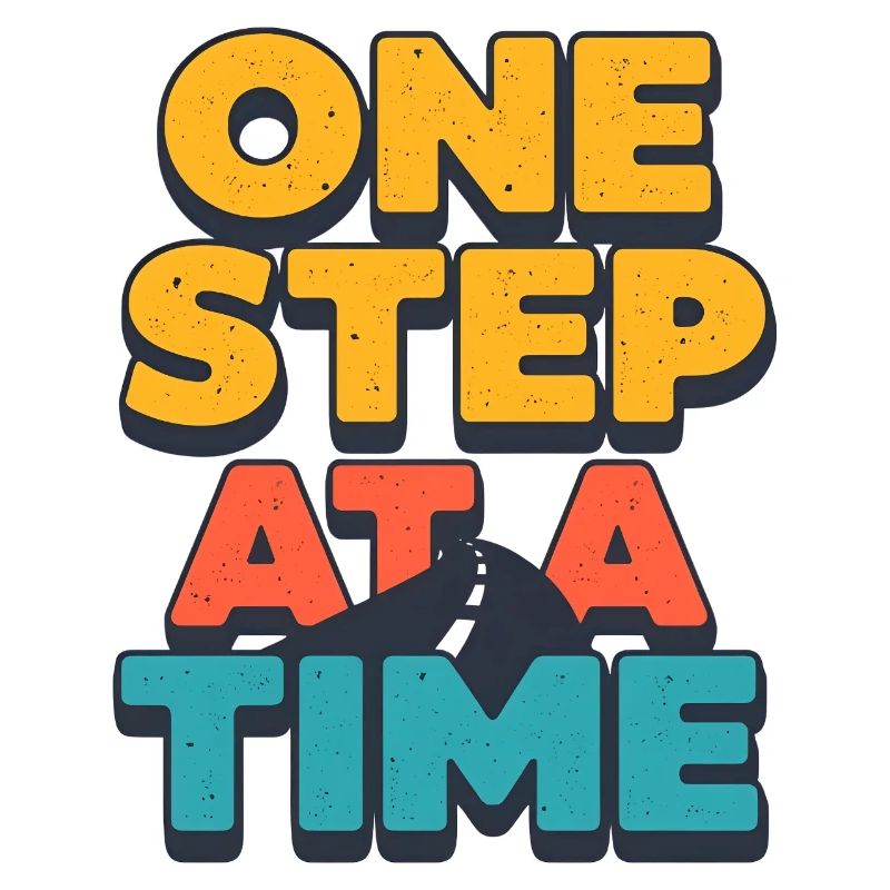 One Step at a Time Retro Motivational Design