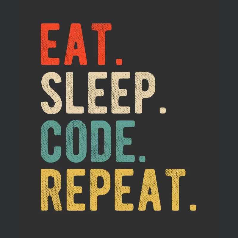 Eat Sleep Code Repeat Programmer Nerd Retro