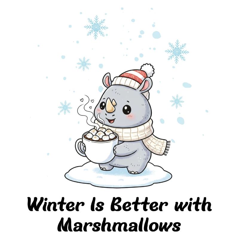 Winter Nashorn - Marshmallows & Kakao Geschenk