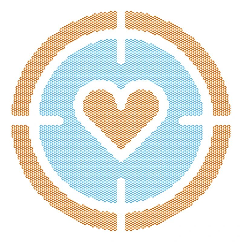 Heart in Target Emblem, atomic pattern