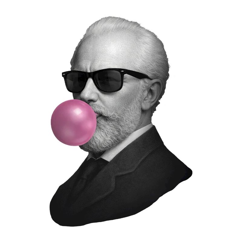 Retro Gentleman mit Bubblegum