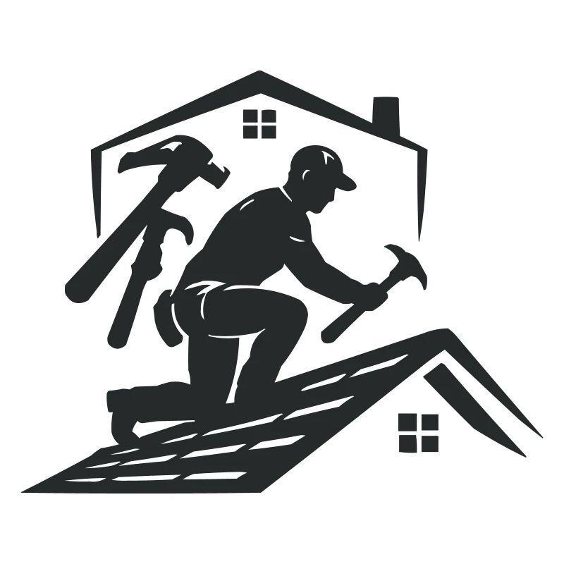 Dachhandwerker Silhouette Dachdecker