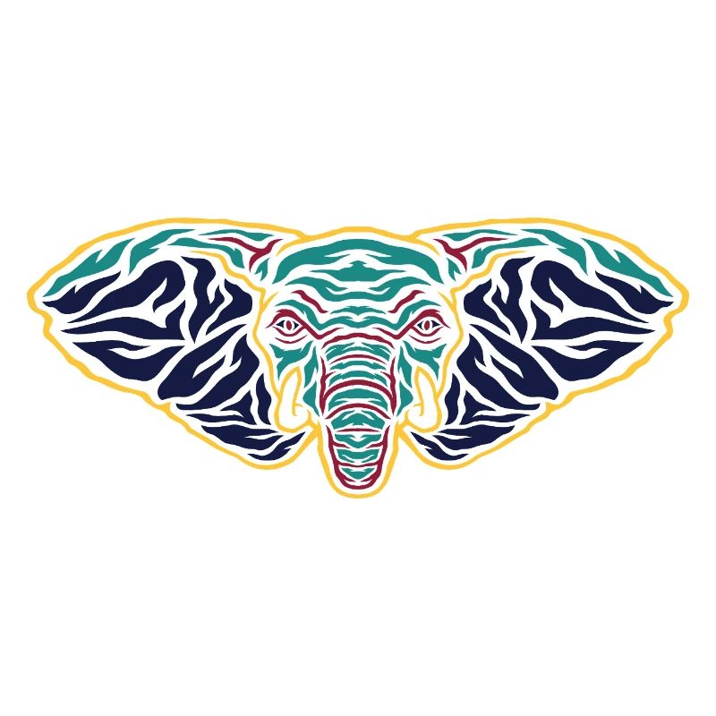 Psychedelic Elephant Head