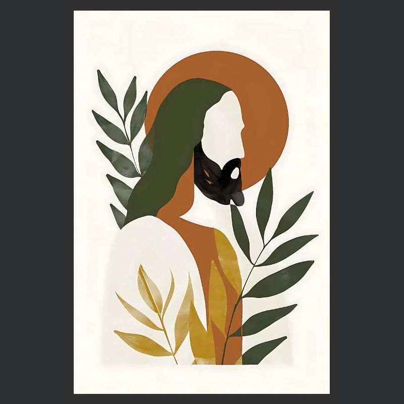 Boho Jesus Wall Art, Digital Download, Boho